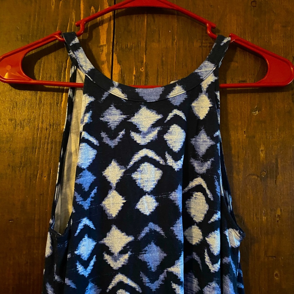 Blue patterned flounce hem dress - Picture 4 of 6